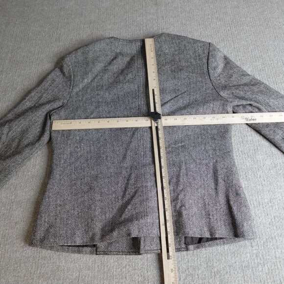 Tory Burch Blazer Brown Small Herringbone Tweed Jacket Toggle Front 22061513 - Picture 7 of 12